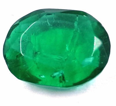 24.00 Ct Natural Green Emerald Certified Heated Oval Shape Loose Gemstone FNX