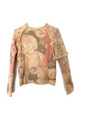 Just Cavalli Brown Print Wool Sweater   Size 36