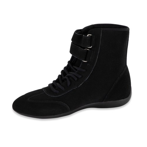 Simpson Racing Hightop Shoes- Satin Suede Toe - Classic Style - Size: 12 - Black - Foto 2 di 8