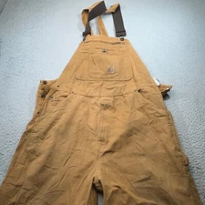 Berne Overalls Men 38x34 Brown Duck Bib Heritage Ankle Zip Canvas Workwear