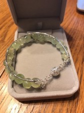 Pure handmade green ghost Crystal Bracelet Customizable  size ships n 24h