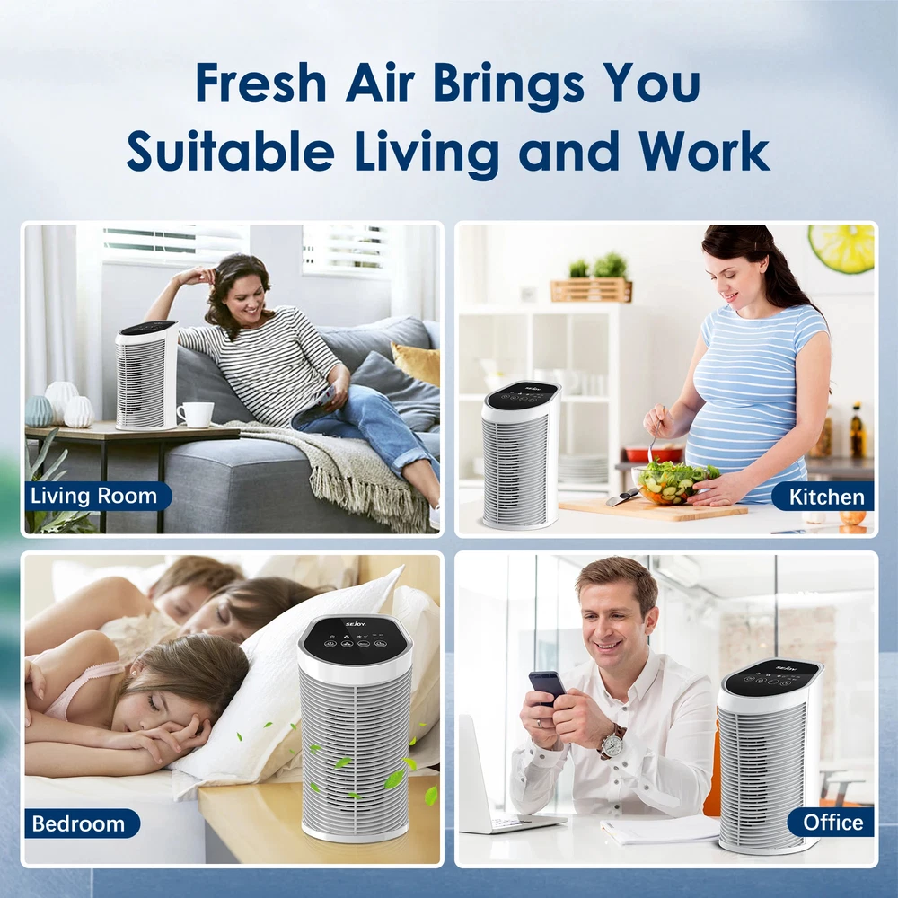 Air Purifier HEPA Filter For Indoor 200 Square Feet 99.9% Removal With Ionizer