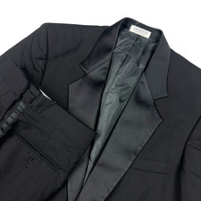 VTG Lord West Men's Satin Lapel Tuxedo Suit Black   USA   42R  38x29