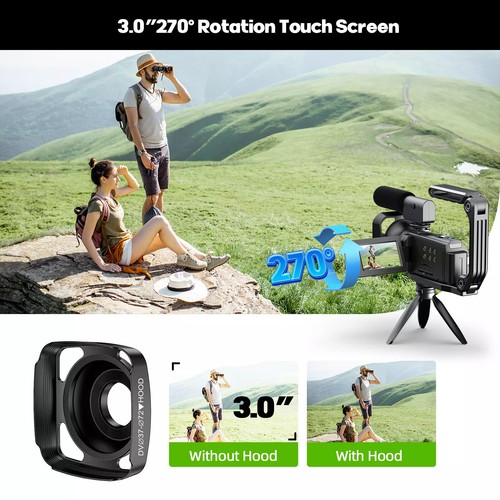 5K Video Camera 56MP Camcorder WiFi Dual Lens Vlogging Camera 16X Digital Zoom~ - Picture 7 of 10