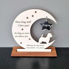 Personalised Dog Memorial plaque Moon and Stars pet Remembrance gift in memory