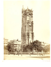 Quinet. France, Paris, Tour St. Jacques  Vintage albumen print.  Tirage albu