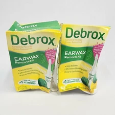Lot of 2 Debrox Drops Earwax Removal Aid Kit Drops W/Syringe EXP: 10/25