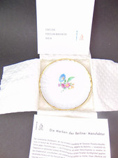 Kleine Schale KPM Rocaille mit Blumen und Gold Rand im Original Karton