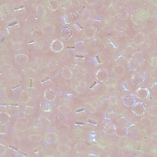 DB082 Miyuki Delica Seed Beads, Size 11/0 Light Pink Lined Crystal AB 7GM Tube