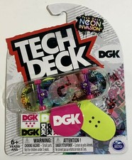 DGK SKATEBOARDS NEON INVASION ULTRA RARE TECH DECK FINGERBOARD w/ STICKERS