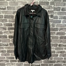 Nwt Maurice’s Faux Leather Shacket Black Snap Button Closure Size Xl Xlarge