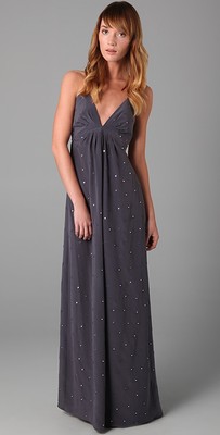 steel grey maxi dress