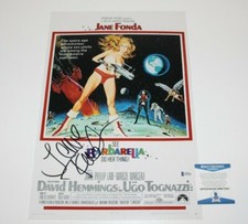 ACTRESS JANE FONDA SIGNED 'BARBARELLA' 12x18 MOVIE POSTER BECKETT COA PROOF ICON