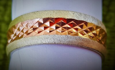 Shimmering Mystic Pyramid 2 Tone Narrow Copper Ring~ Copper Healing Effects