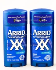 Arrid Deodorant 2.6 Ounce Solid Xx Cool Shower 76ml 2 Pack⭐️⭐️⭐️⭐️⭐