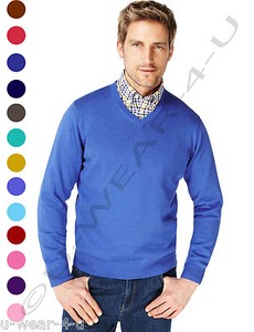 mens blue v neck jumper