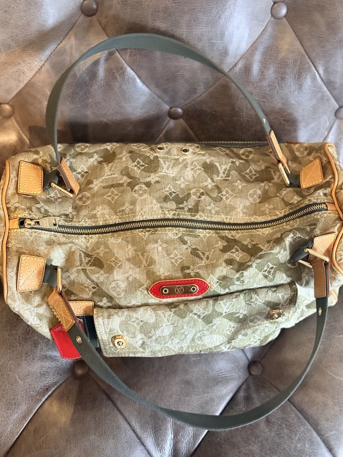 Rare Louis Vuitton Lys Duffle Limited Edition Monogramouflage Camo Denim Lys Bag image 6
