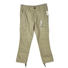 Aeropostale Women Cargo Ripstop Pants 27 M Tan Relax Minimal Neutral Hiking NWT