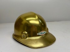 Vtg Jackson Products Alumitop Aluminum Gold Tone Hardhat Safety Helmet
