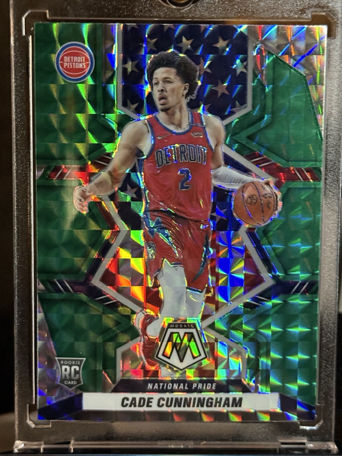 2021-22 PANINI MOSAIC #260 NATIONAL PRIDE GREEN MOSAIC PRIZM CADE CUNNINGHAM *RC