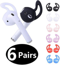 6 Pairs Silicone Ear Tips Ear Hooks Compatible with Apple Airpods/Earpods,Silico