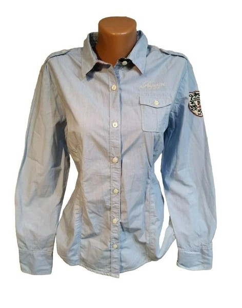 Women Napapijri Shirt Blue Cotton 38 / M / 46 #B5U2
