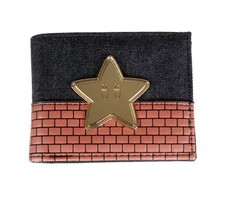 New Mario Wallet Super Star Mario Cartoon Bifold Wallet Mario Star Wallet