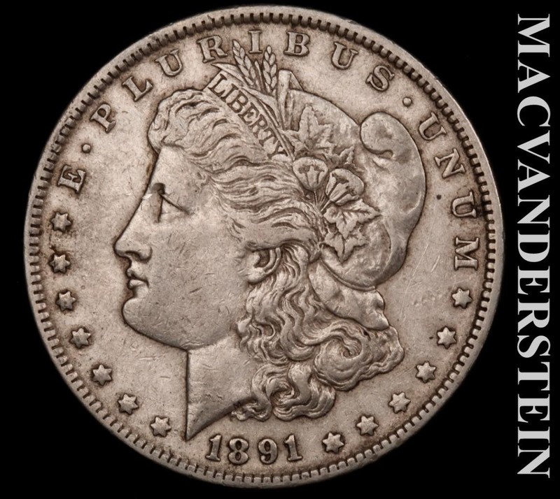 1891 Silver Morgan Dollar - Scarce  Better Date  No Reserve  #L7731