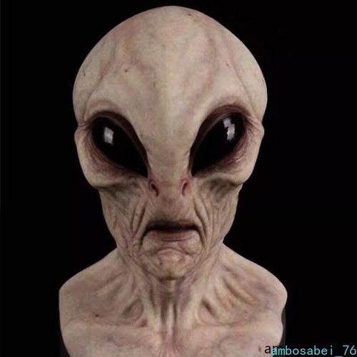 Extraterrestrial Being Funny Fear Head Mask halloween Show Latex Live Props Gift - Picture 10 of 21