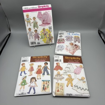 VTG Simplicity Baby Doll Clothes Sewing Pattern Lot 1952 4271 5215 8528 UNCUT