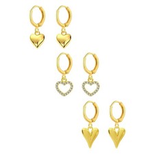 Dainty Hoop Dangle Earrings for Women 14K Gold Plated Small Cute Hoops