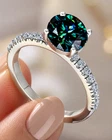 2.5 Ct Blue Round Cut Vvs1 Real Moissanite Wedding Ring Sterling Silver Size 7