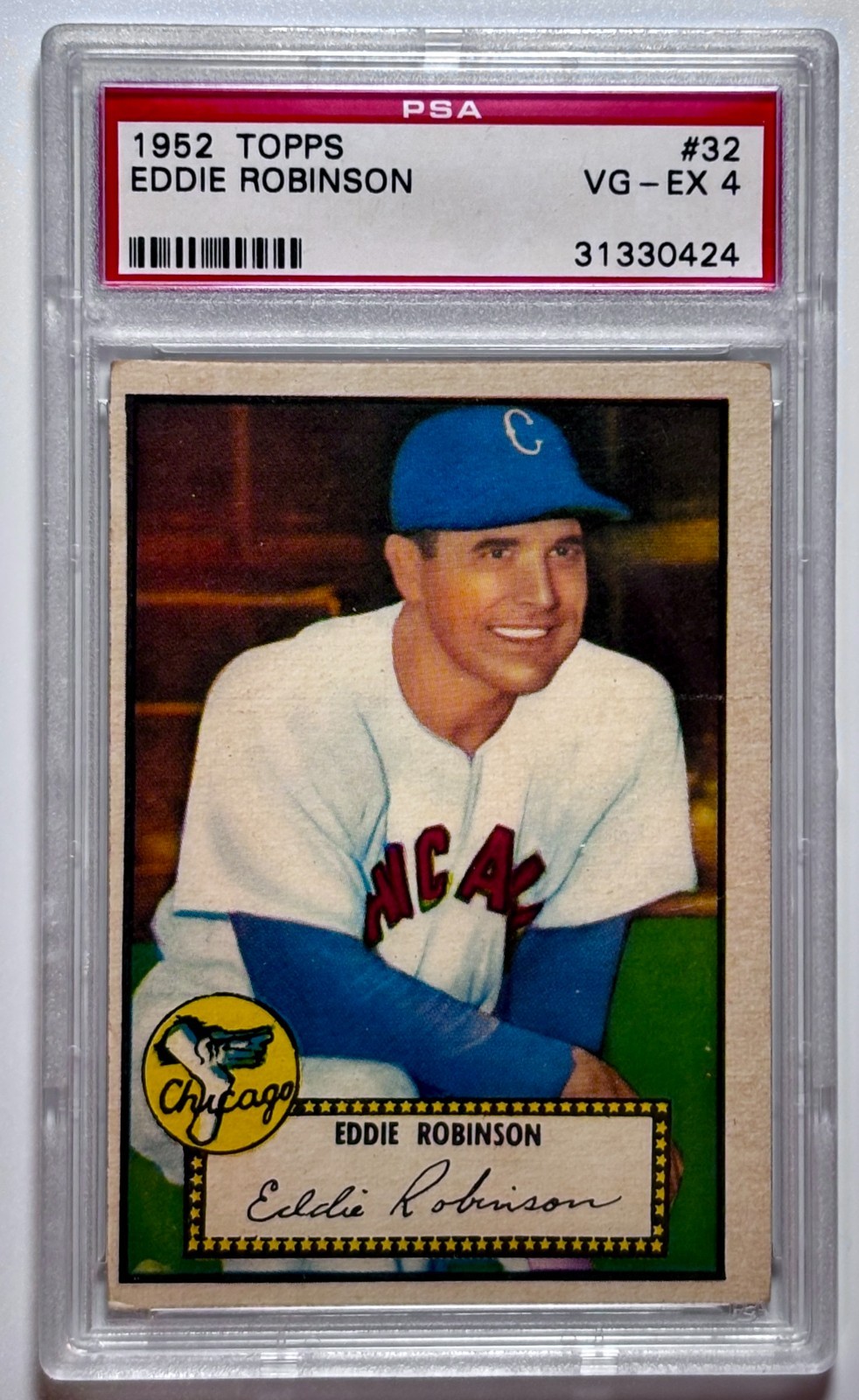 1952 Topps - #32 Eddie Robinson PSA 4 VG-EX 4