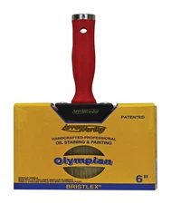 ArroWorthy 1095 6 Olympian Flat Trim Threaded Grip Oil Stainer Brush 6 in.