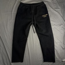 Essentials Fear of God Men's Black Fleece Sweatpants L Elastic Waist Pockets