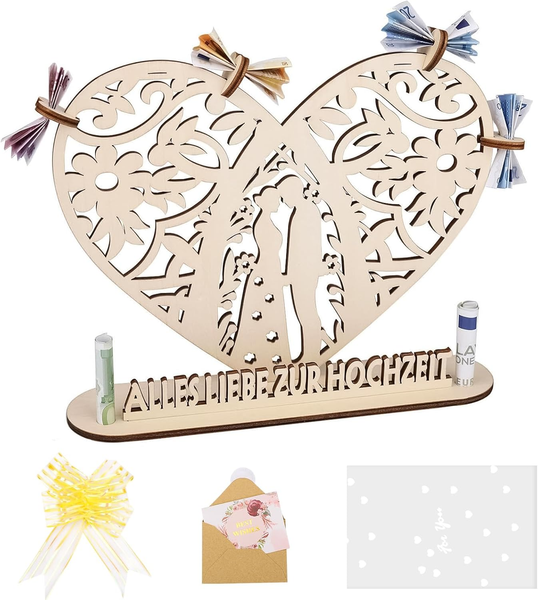 Geldgeschenk Hochzeit Holz,Hochzeitsgeschenk Geld,Hochzeitsgeschenke FüR Brautpa-image
