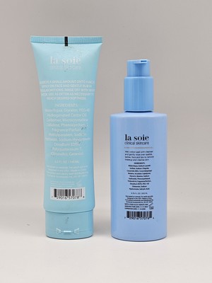 2 PC LA SOIE Clinical Skincare HYALURONIC ACID Cream Cleanser +