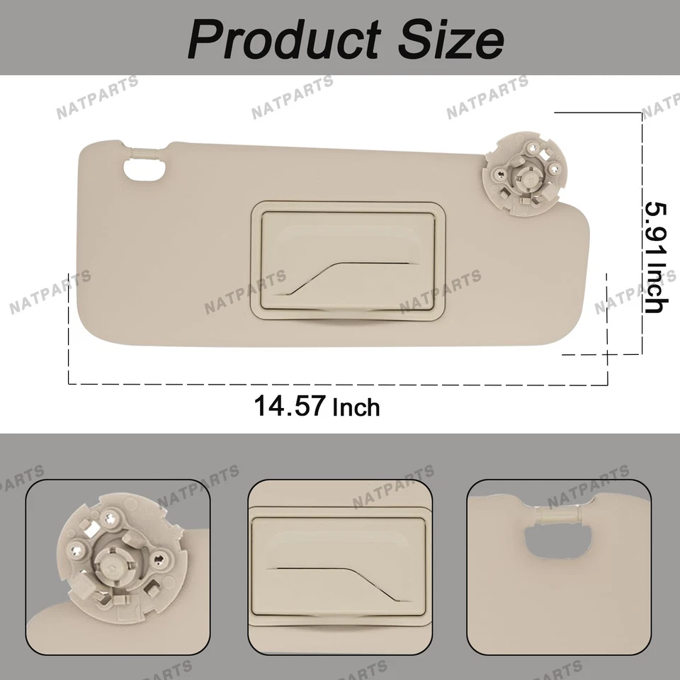 Par de parasoles beige para Chevy Cruze 2011-2019 95034256 95034253 84126667 Foto 4 de 4