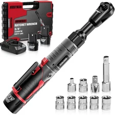 Alloyman 3/8" Cordless Ratchet Wrench Set, 60FT-LBS(80N.m) Electric Ratchet, ...