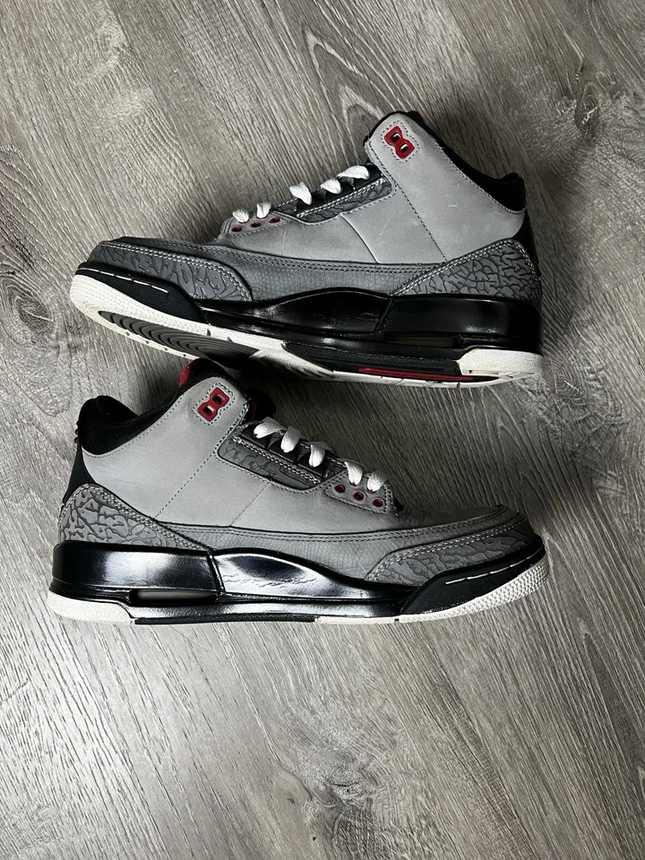 Air Jordan 3 Retro Talla 9.5 Para Hombre Stealth Gris Negro Nike 136064-003 Foto 4 de 4