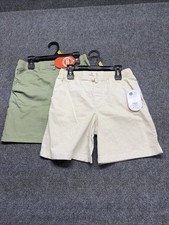 NWT Wonder Nation Stretch Twill Short Boy Sz 10 White/Green MSRP 12.96 Lot Of 2