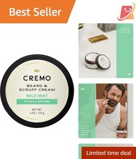 Beard  Scruff Cream Wild Mint 4oz Moisturizes Softens Styles Stubble