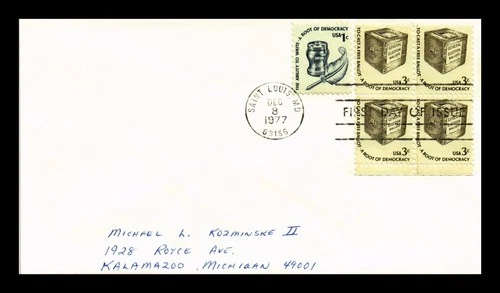 DR JIM STAMPS US COVER CAST A FREE BALLOT 3C AMERICANA SERIES FDC COMBO