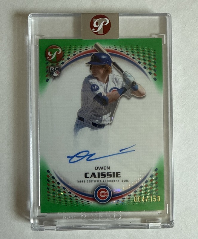 2026 Topps Pristine Owen Caissie Pristine Autographs Green Rookie Auto /150