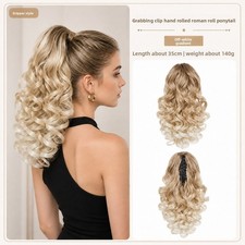 Short Ponytail Hair Extension Synthetic Big Wave Natural Look Claw Clip Party