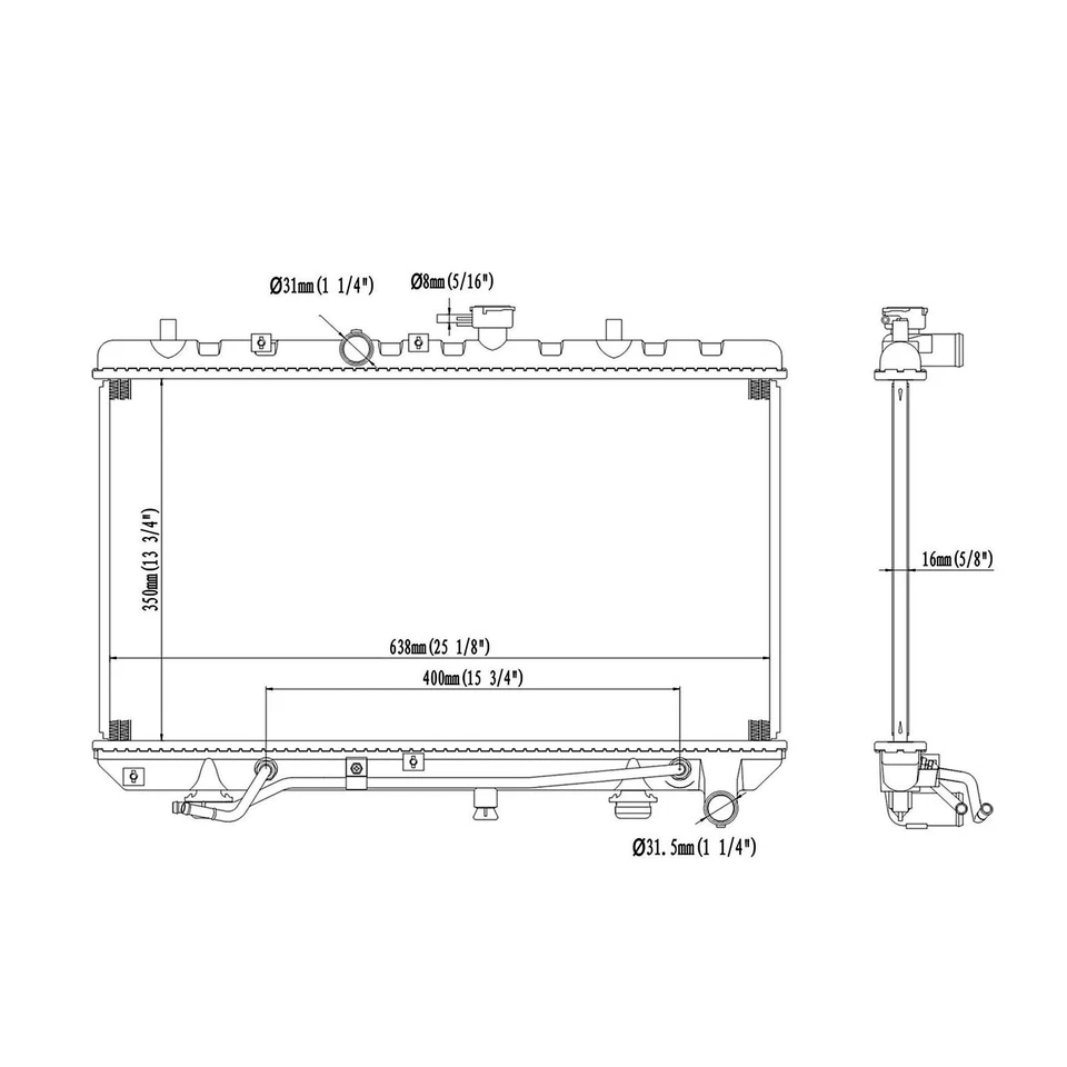 Radiator For 2003-05 Kia Rio 1.6L 1 Row w/Automatic Transmission Foto 4 de 4