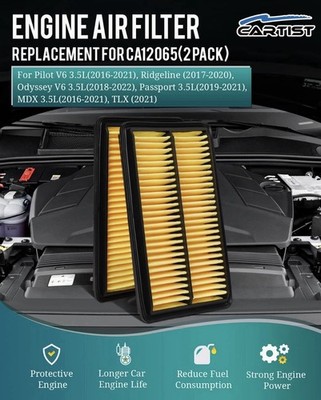 CA12061 2-Pack Engine Air Filter Fits for Honda Pilot 2016-2022 ..