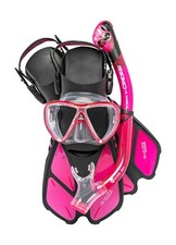 Cressi Adult Snorkel Set Mask, Dry Snorkel, Adjustable Fins - Light for Tra...