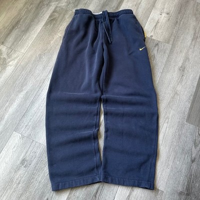 Rare Nike Y2K Navy Fleece Sweatpants Men's M Live Strong Yellow embroided Swoosh