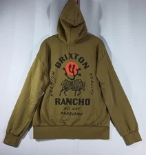 Brixton Rancho Hoodie Men's Small Sea Kelp Green Premium Pullover Sweatshirt 